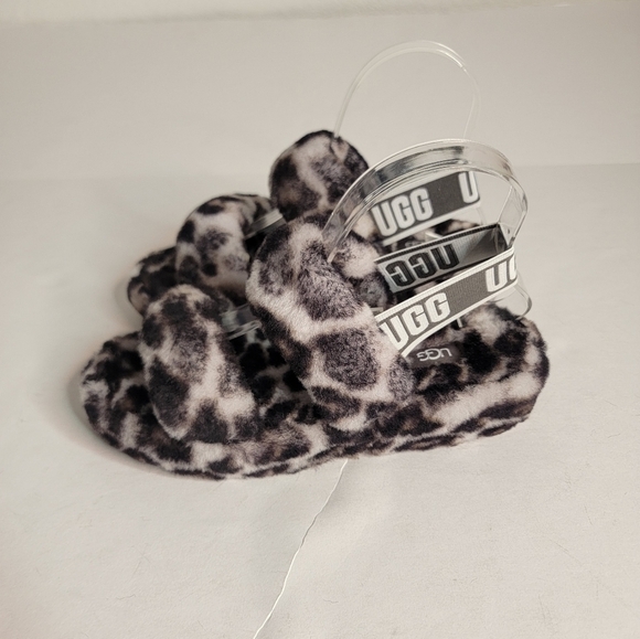 New Ugg Sz 6 Slides OH Yeah Panther Print Slippers Sandals Slingback NEW - Picture 1 of 7